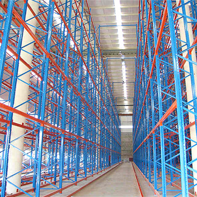 Estantería de palets VNA de metal resistente para almacenamiento de almacenes industriales